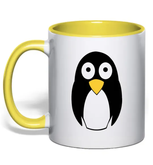 Чашка з кольоровою ручкою POP-EYED PENGUIN Сонячно жовтий фото