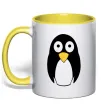 Чашка з кольоровою ручкою POP-EYED PENGUIN Сонячно жовтий фото
