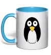 Чашка з кольоровою ручкою POP-EYED PENGUIN Блакитний фото