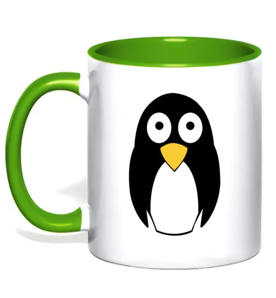Чашка з кольоровою ручкою POP-EYED PENGUIN Зелений фото