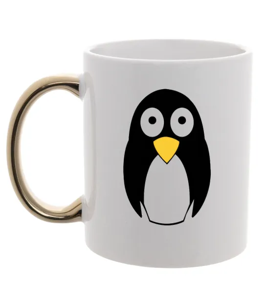 Чашка з кольоровою ручкою POP-EYED PENGUIN Золото фото
