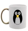 Чашка з кольоровою ручкою POP-EYED PENGUIN Золото фото