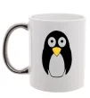 Чашка з кольоровою ручкою POP-EYED PENGUIN Срібло фото