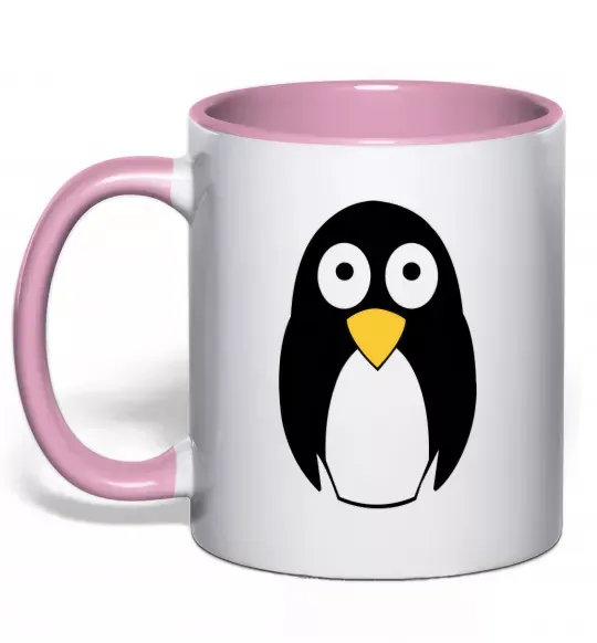 Чашка з кольоровою ручкою POP-EYED PENGUIN Ніжно рожевий фото