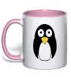 Чашка з кольоровою ручкою POP-EYED PENGUIN Ніжно рожевий фото