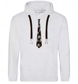 Мужская толстовка (худи) Краватка з підтяжками Серый меланж фото