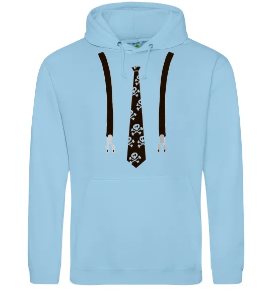Чоловіча толстовка (худі) Краватка з підтяжками Блакитний фото
