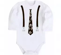 Детский боди Краватка з підтяжками Белый фото