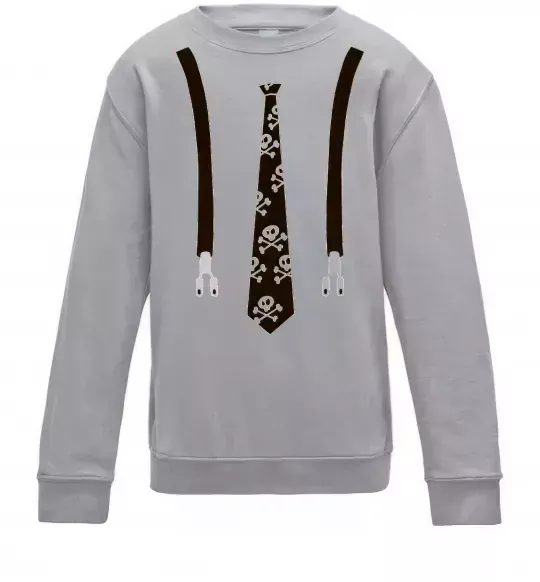 Детский Свитшот Краватка з підтяжками Серый меланж фото