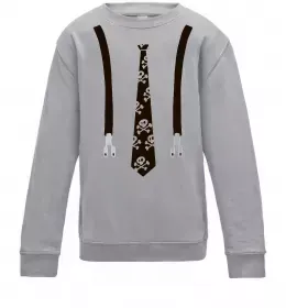 Дитячий світшот Краватка з підтяжками Сірий меланж фото