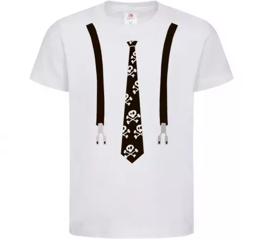 Дитяча футболка Краватка з підтяжками Білий фото