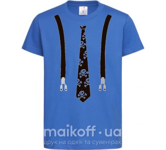 Дитяча футболка Галстук вместе с подтяжками Яскраво-синій фото