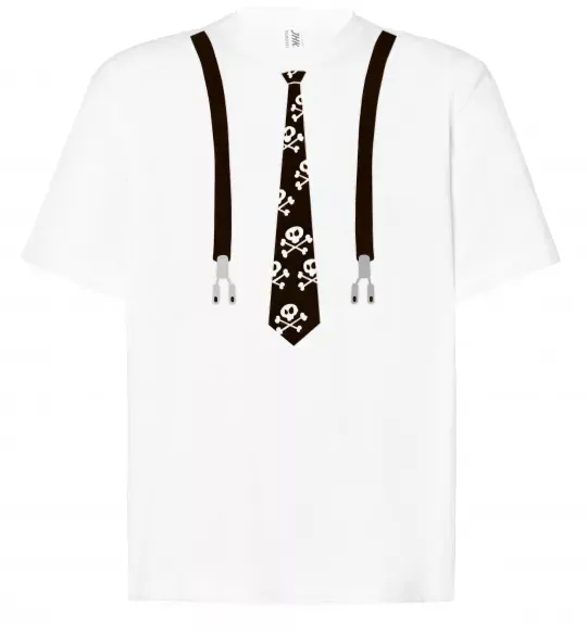 Футболка Оверсайз Краватка з підтяжками Белый фото
