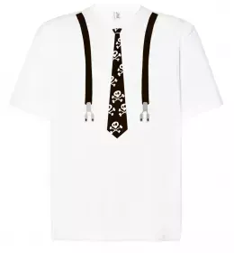 Футболка Оверсайз Краватка з підтяжками Белый фото