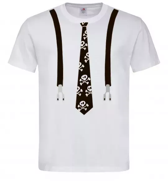 Чоловіча футболка Краватка з підтяжками Білий фото