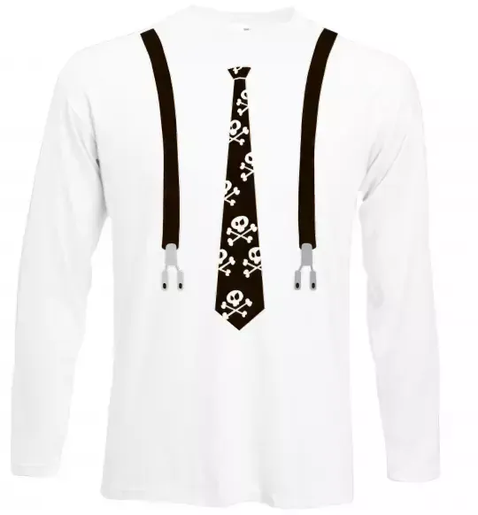 Лонгслів Краватка з підтяжками Білий фото