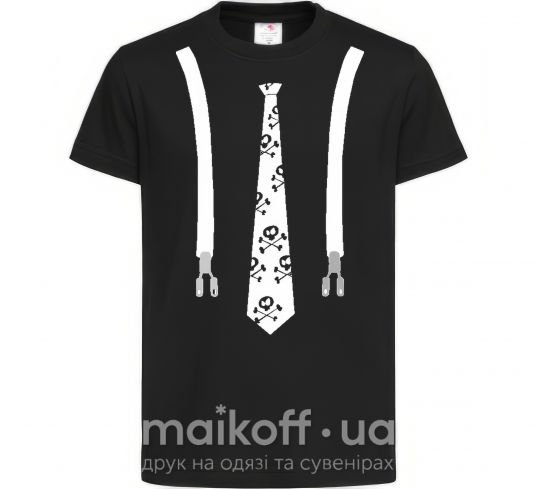 Детская футболка Галстук вместе с подтяжками Черный фото