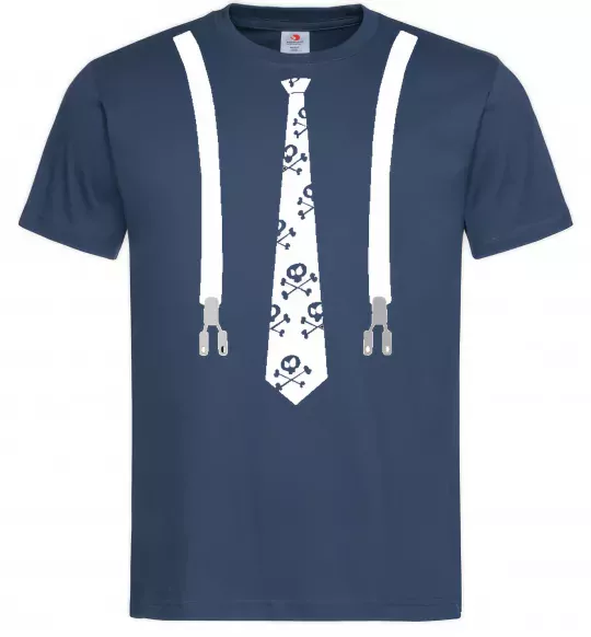 Чоловіча футболка Краватка з підтяжками Темно-синій фото