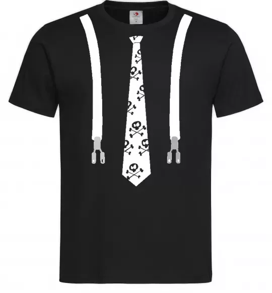 Чоловіча футболка Краватка з підтяжками Чорний фото