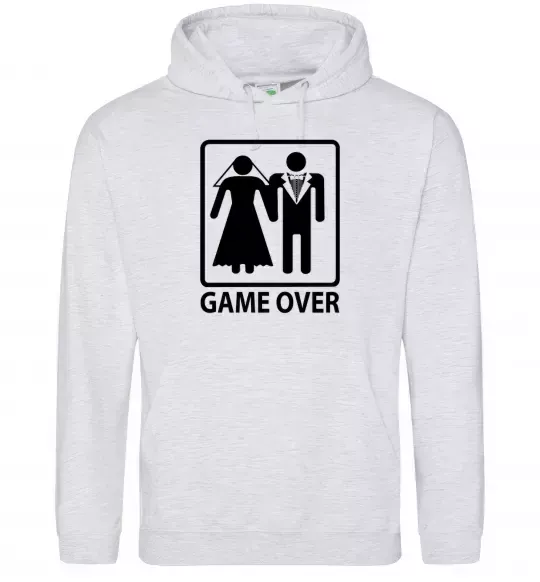 Чоловіча толстовка (худі) GAME OVER BLACK Сірий меланж фото