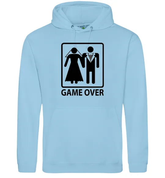 Мужская толстовка (худи) GAME OVER BLACK Голубой фото