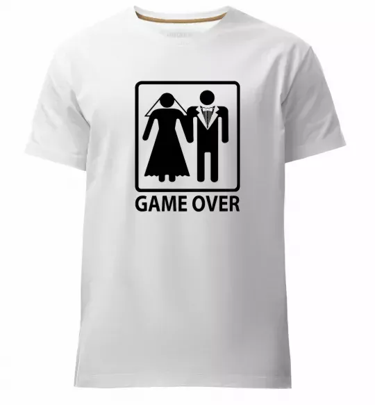 Чоловіча преміум футболка GAME OVER BLACK Білий фото