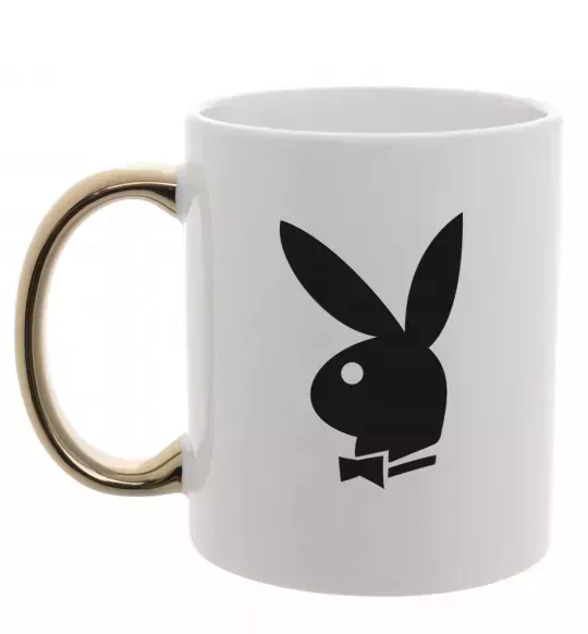 Чашка с цветной ручкой PLAYBOY BUNNY Золото фото