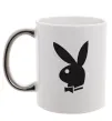 Чашка с цветной ручкой PLAYBOY BUNNY Серебро фото