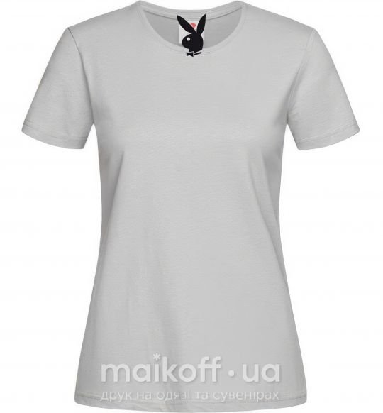 Жіноча футболка PLAYBOY BUNNY Сірий фото