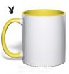 Чашка з кольоровою ручкою PLAYBOY BUNNY Сонячно жовтий фото