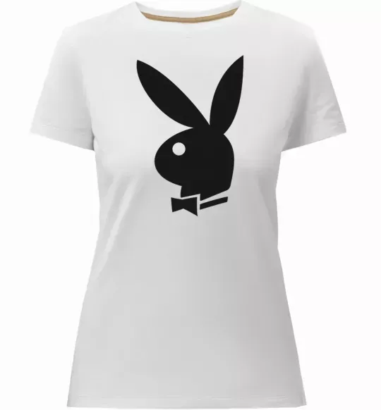 Жіноча преміум футболка PLAYBOY BUNNY Білий фото