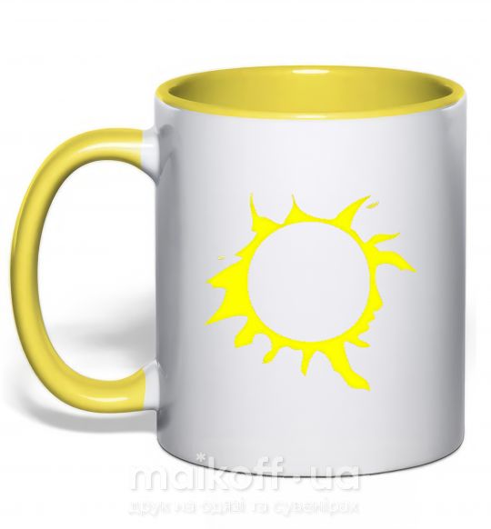 Чашка з кольоровою ручкою КИНО Сонячно жовтий фото