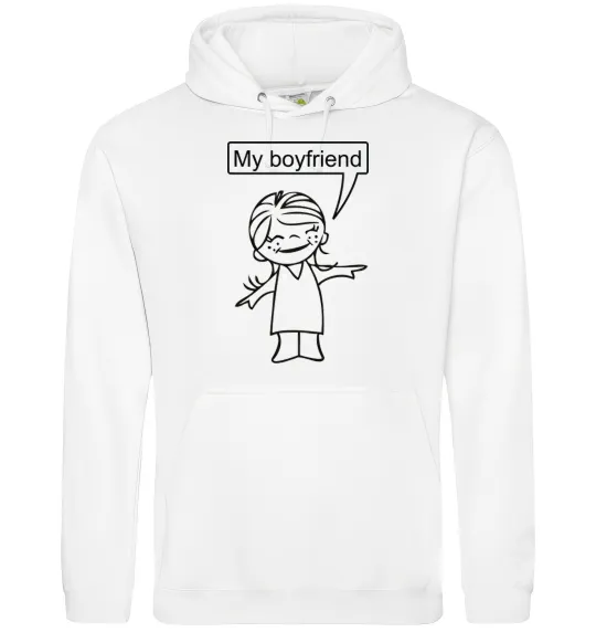 Жіноча толстовка (худі) MY BOYFRIEND Білий фото