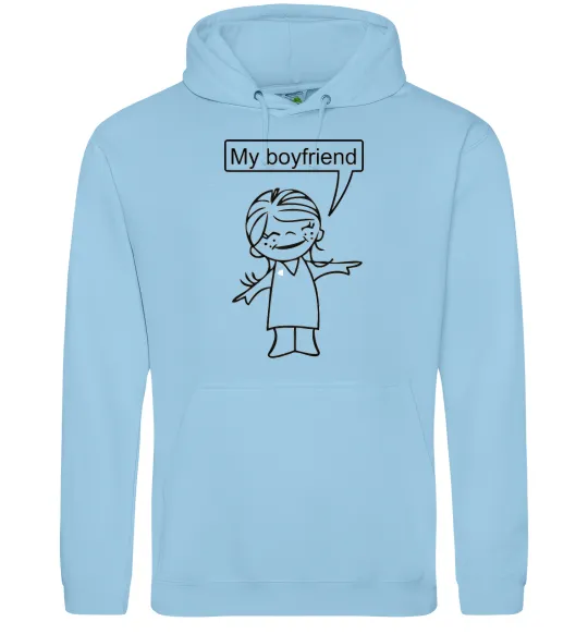 Женская толстовка (худи) MY BOYFRIEND Голубой фото