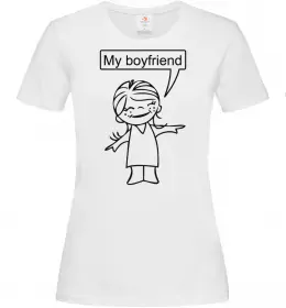 Жіноча футболка MY BOYFRIEND Білий фото