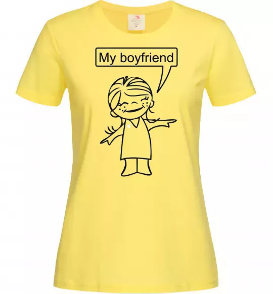 Жіноча футболка MY BOYFRIEND Лимонний фото