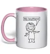 Чашка з кольоровою ручкою MY BOYFRIEND Ніжно рожевий Чашка з кольоровою ручкою MY BOYFRIEND Ніжно рожевий фото
