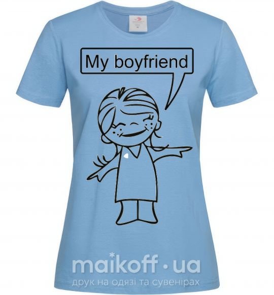Жіноча футболка MY BOYFRIEND Блакитний фото
