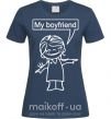 Жіноча футболка MY BOYFRIEND Темно-синій фото
