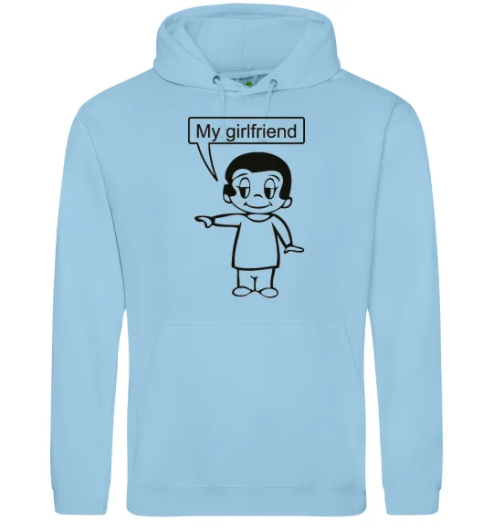 Мужская толстовка (худи) MY GIRLFRIEND Голубой фото