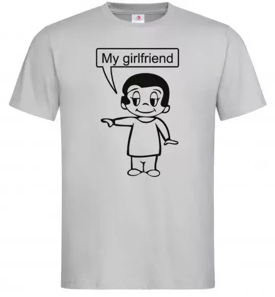 Чоловіча футболка MY GIRLFRIEND Сірий фото
