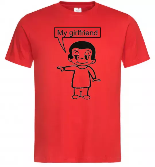 Чоловіча футболка MY GIRLFRIEND Червоний фото