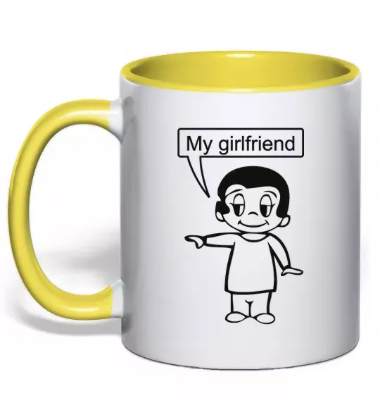 Чашка з кольоровою ручкою MY GIRLFRIEND Сонячно жовтий фото