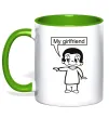 Чашка с цветной ручкой MY GIRLFRIEND Лаймовый фото