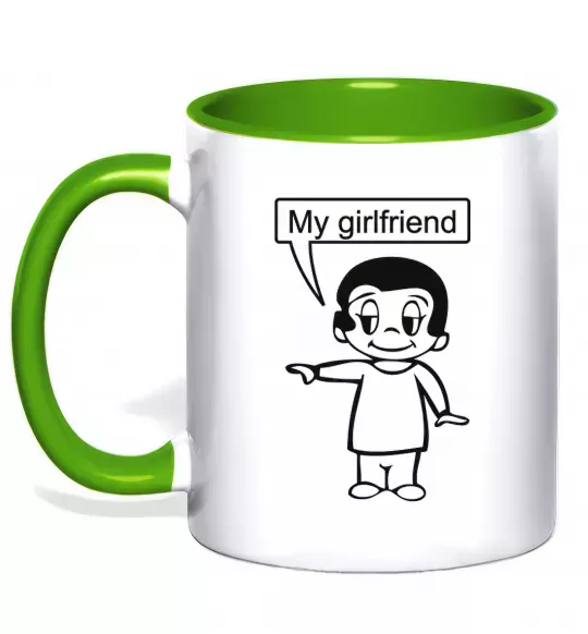 Чашка з кольоровою ручкою MY GIRLFRIEND Зелений фото