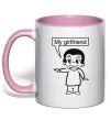 Чашка з кольоровою ручкою MY GIRLFRIEND Ніжно рожевий Чашка з кольоровою ручкою MY GIRLFRIEND Ніжно рожевий фото