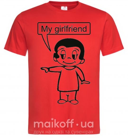 Чоловіча футболка MY GIRLFRIEND Червоний фото