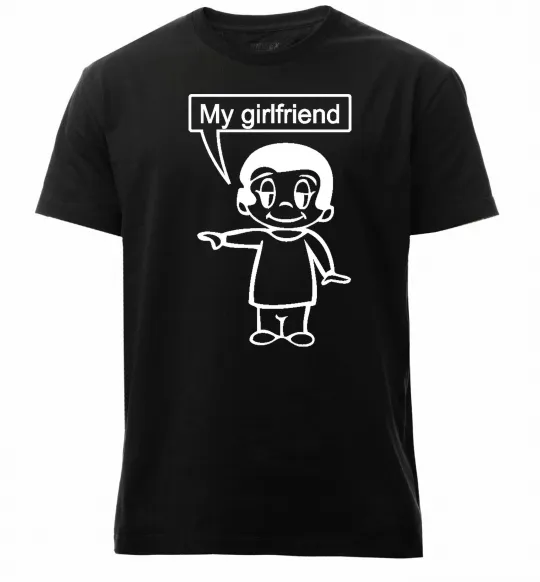 Мужская премиум футболка MY GIRLFRIEND Черный фото