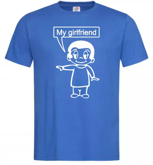 Чоловіча футболка MY GIRLFRIEND Яскраво-синій фото