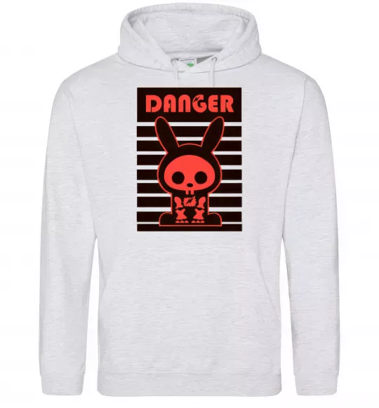 Чоловіча толстовка (худі) DANGER RABBIT Сірий меланж фото